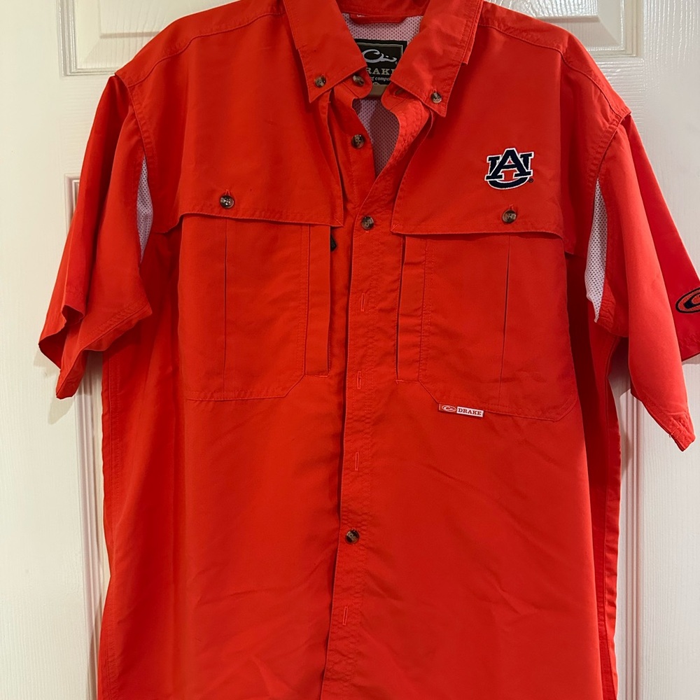 Drake Men's Orange Casual Button Down Shirt